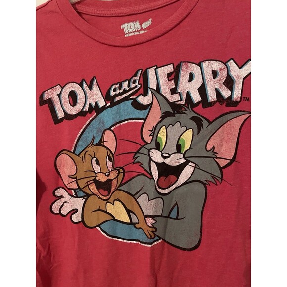Tom And Jerry T-Shirt M Men's Cartoon Tee Red Cotton Blend - Picture 2 of 4